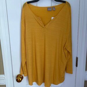 Chicos Elsa Split V-NeckTunic Size XL NWT
